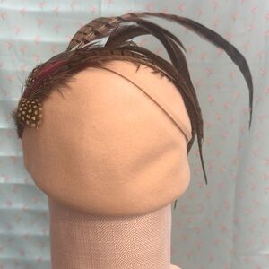 Patrice fine-Vintage wool/felt hat with pheasant feathers.